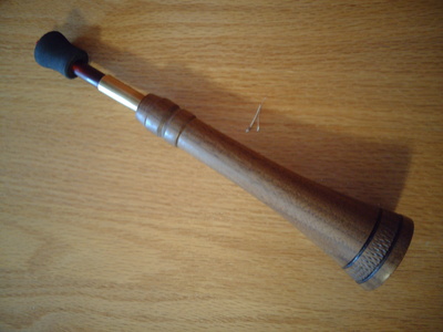 Read more about Turkey Trumpet Call Black Walnut with 308 shell and Red Buffalo Horn mouth piece - Made by Deaf Man Game Calls